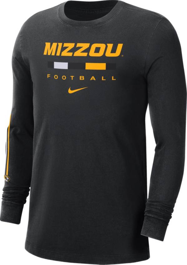 Nike Men's Missouri Tigers Football Wordmark Long Sleeve Black T-Shirt