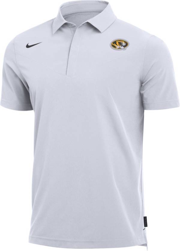 Nike Men's Missouri Tigers Dri-FIT Football Sideline UV White Polo