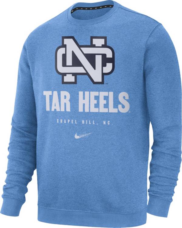 Nike Men's North Carolina Tar Heels Carolina Blue Vault Logo Club Fleece Crew Neck Sweatshirt