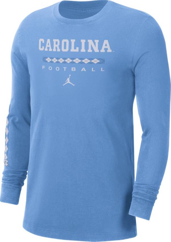 Jordan Men's North Carolina Tar Heels Carolina Blue Football Wordmark Long Sleeve T-Shirt