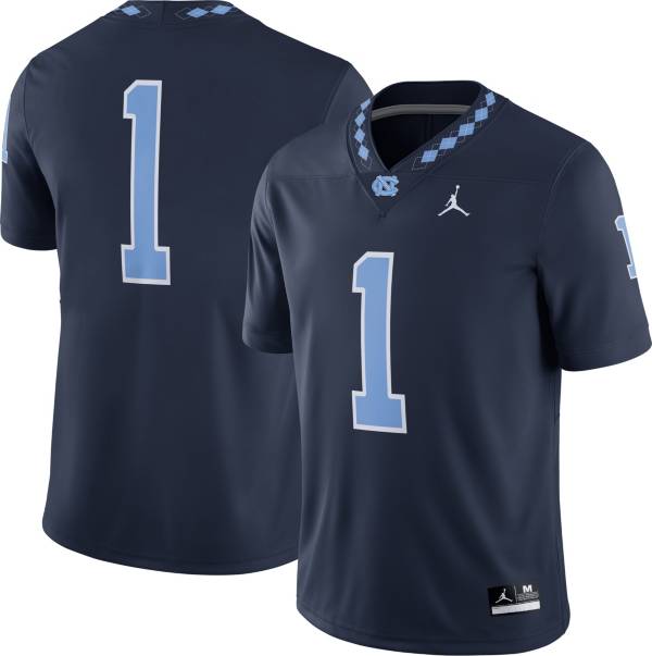 Jordan Men's North Carolina Tar Heels #1 Navy Alternate Dri-FIT Game Football Jersey