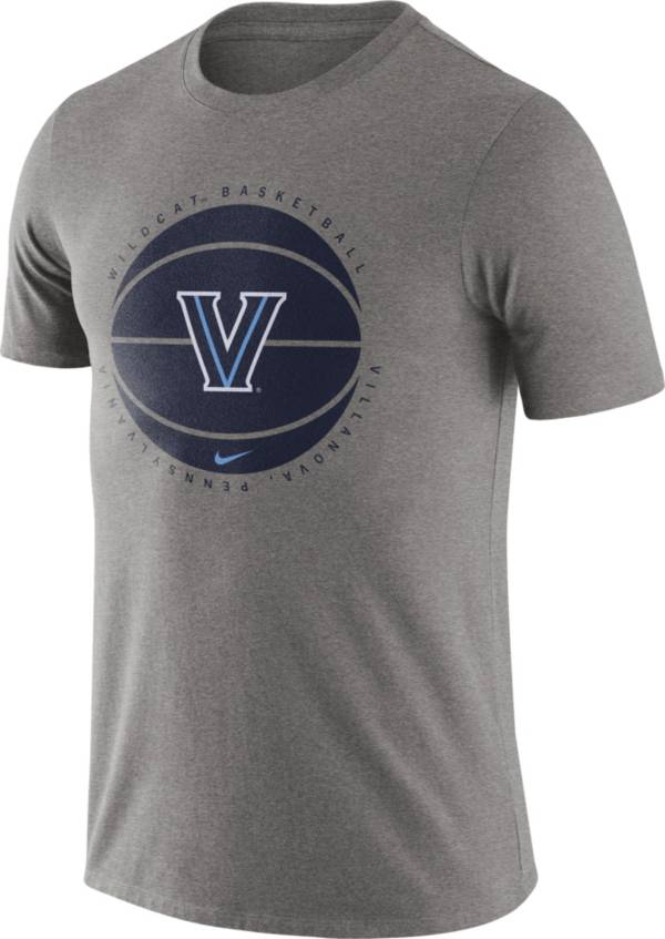 Nike Men's Villanova Wildcats Grey Team Issue Basketball T-Shirt