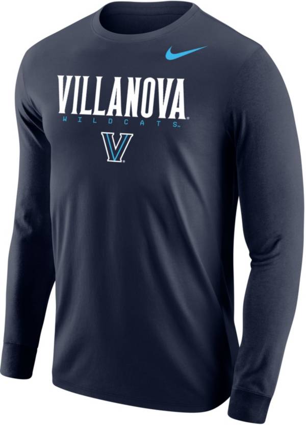 Nike Men's Villanova Wildcats Navy Core Cotton Graphic Long Sleeve T-Shirt