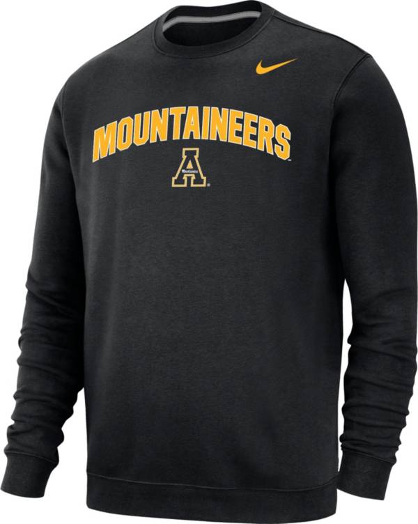 Nike Men's Appalachian State Mountaineers Black Club Fleece Crew Neck Sweatshirt