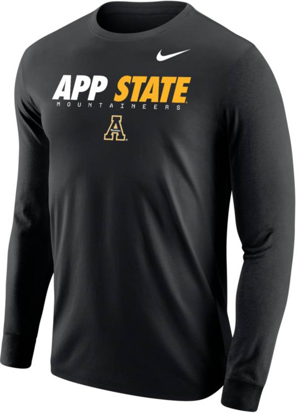 Nike Men's Appalachian State Mountaineers Core Cotton Graphic Black Long Sleeve T-Shirt