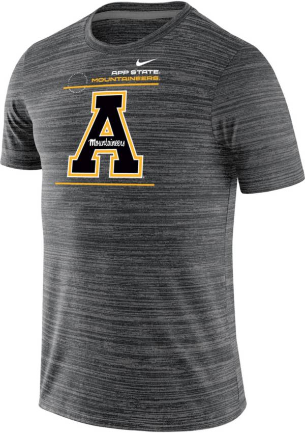 Nike Men's Appalachian State Mountaineers Football Sideline Velocity Black T-Shirt