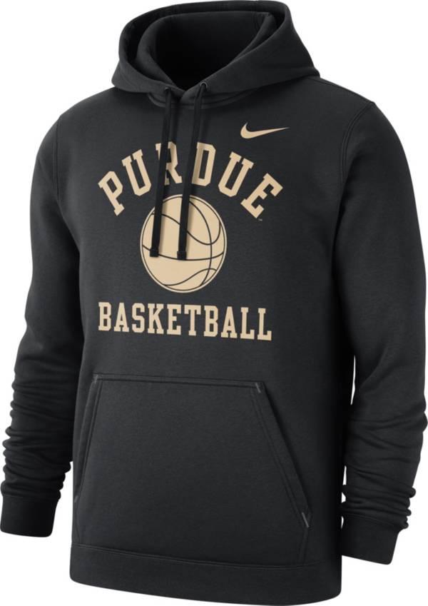 Nike Men's Purdue Boilermakers Black Basketball Club Fleece Pullover Hoodie