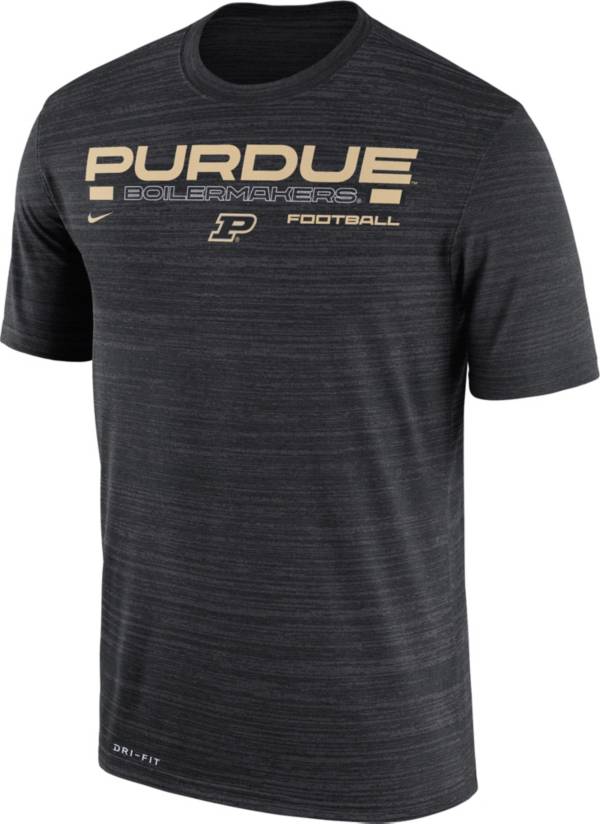 Nike Men's Purdue Boilermakers Velocity Legend Football Black T-Shirt