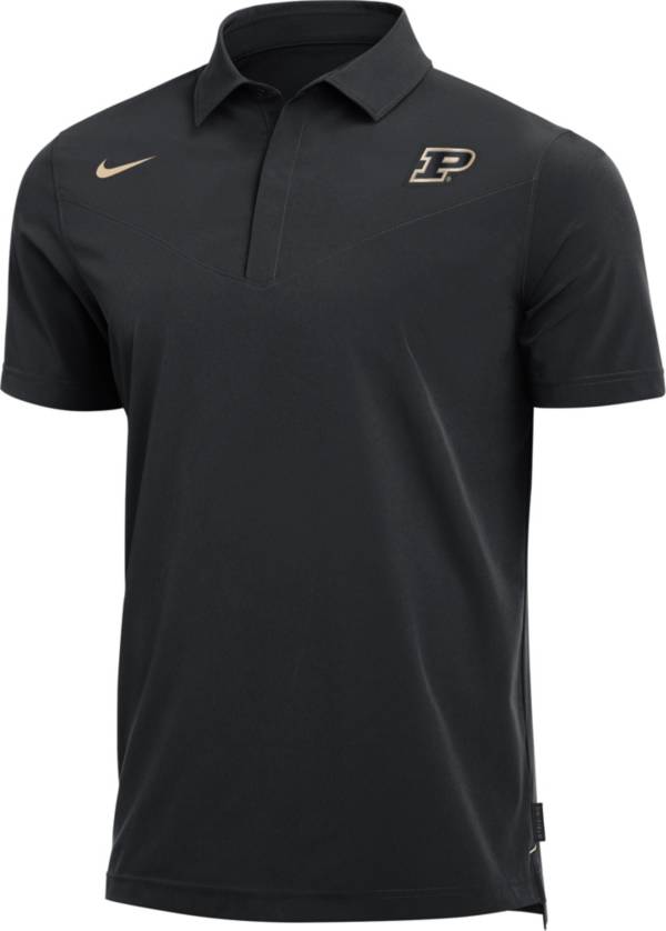 Nike Men's Purdue Boilermakers Dri-FIT Football Sideline UV Black Polo