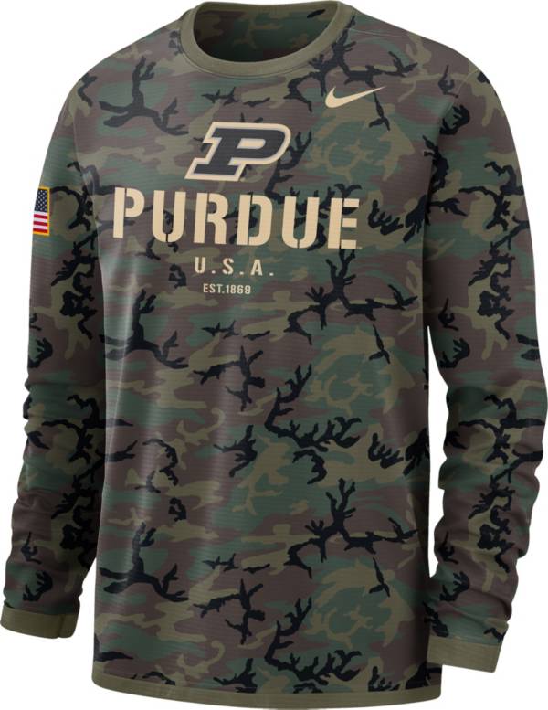 Nike Men's Purdue Boilermakers Camo Military Appreciation Long Sleeve T-Shirt