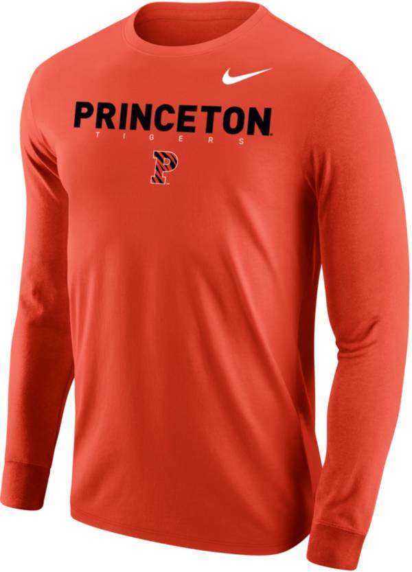 Nike Men's Princeton Tigers Orange Core Cotton Graphic Long Sleeve T-Shirt