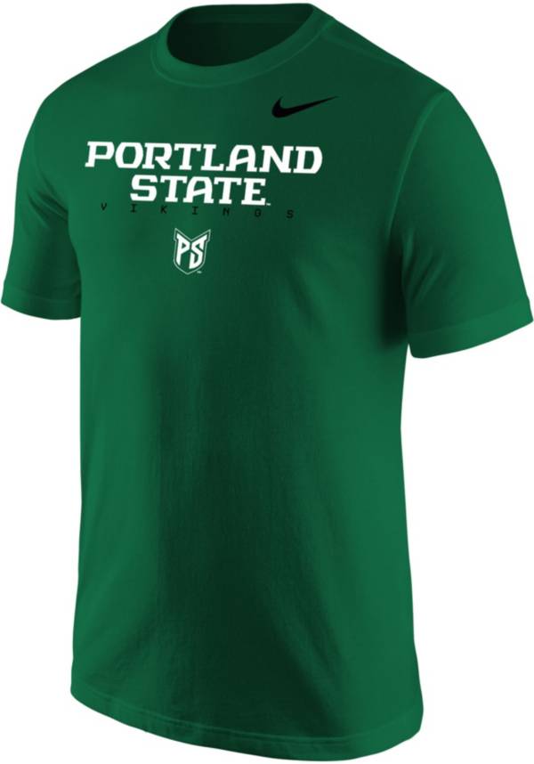 Nike Men's Portland State Vikings Green Core Cotton Graphic T-Shirt