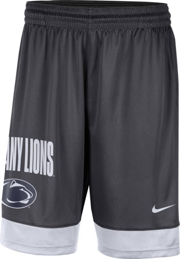 Nike Men's Penn State Nittany Lions Grey Dri-FIT Fast Break Shorts