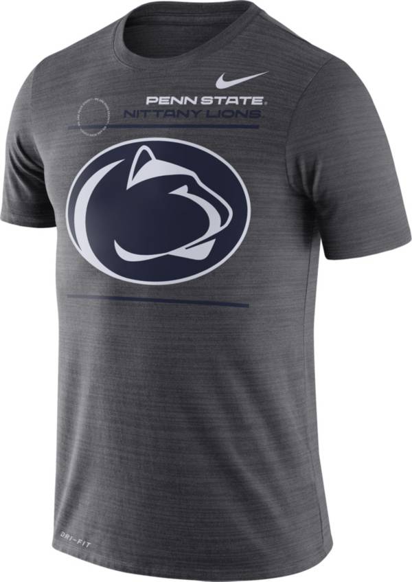 Nike Men's Penn State Nittany Lions Grey Dri-FIT Velocity Football Sideline T-Shirt