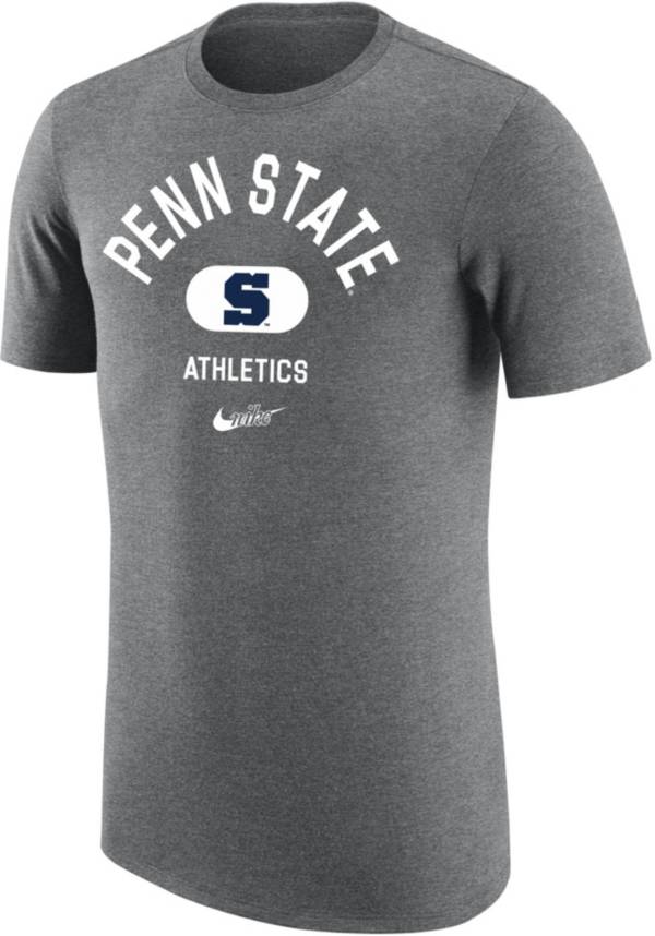 Nike Men's Penn State Nittany Lions Grey Tri-Blend Old School Arch T-Shirt