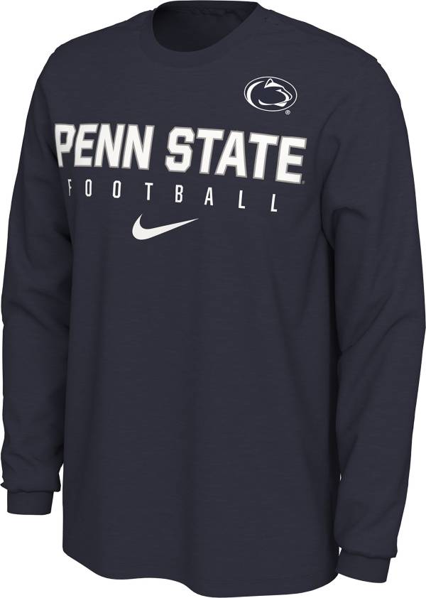 Nike Men's Penn State Nittany Lions Blue Cotton Football Long Sleeve T-Shirt