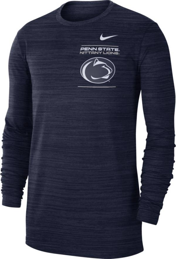 Nike Men's Penn State Nittany Lions Blue Dri-FIT Velocity Football Sideline Long Sleeve T-Shirt