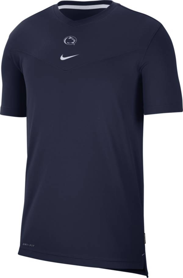 Nike Men's Penn State Nittany Lions Blue Football Sideline Coach Dri-FIT UV T-Shirt