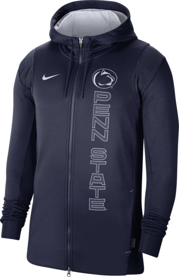 Nike Men's Penn State Nittany Lions Blue Therma Football Sideline Full-Zip Hoodie