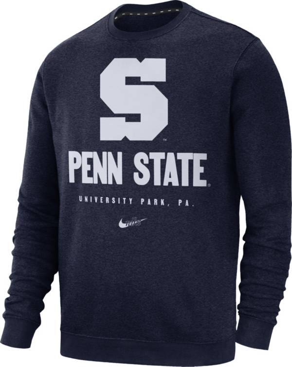 Nike Men's Penn State Nittany Lions Blue Vault Logo Club Fleece Crew Neck Sweatshirt