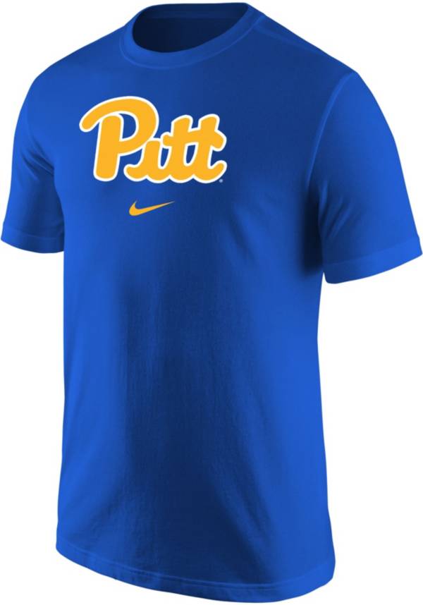 Nike Men's Pitt Panthers Blue Core Cotton Logo T-Shirt