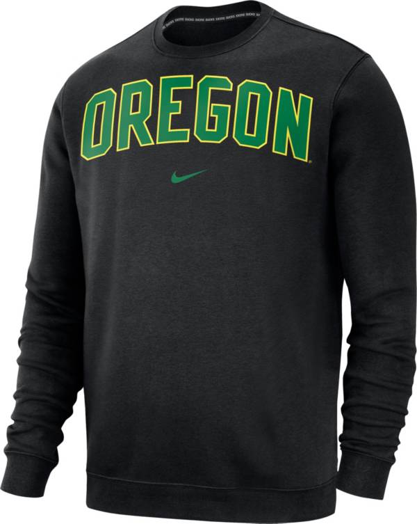 Nike Men's Oregon Ducks Club Fleece Crew Neck Black Sweatshirt