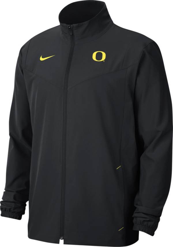 Nike Men's Oregon Ducks Football Sideline Woven Full-Zip Black Jacket