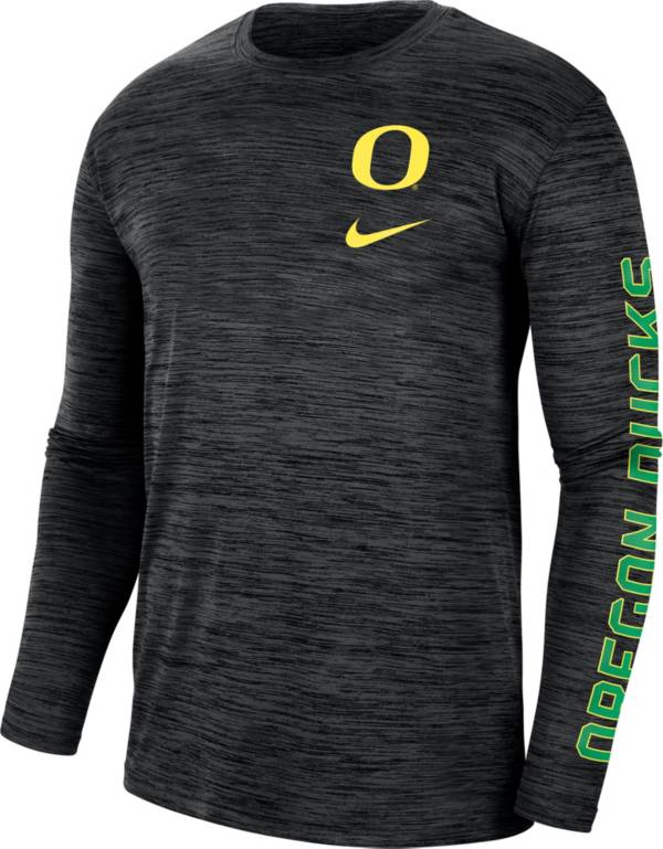 Nike Men's Oregon Ducks Black Dri-FIT Velocity Graphic Long Sleeve T-Shirt