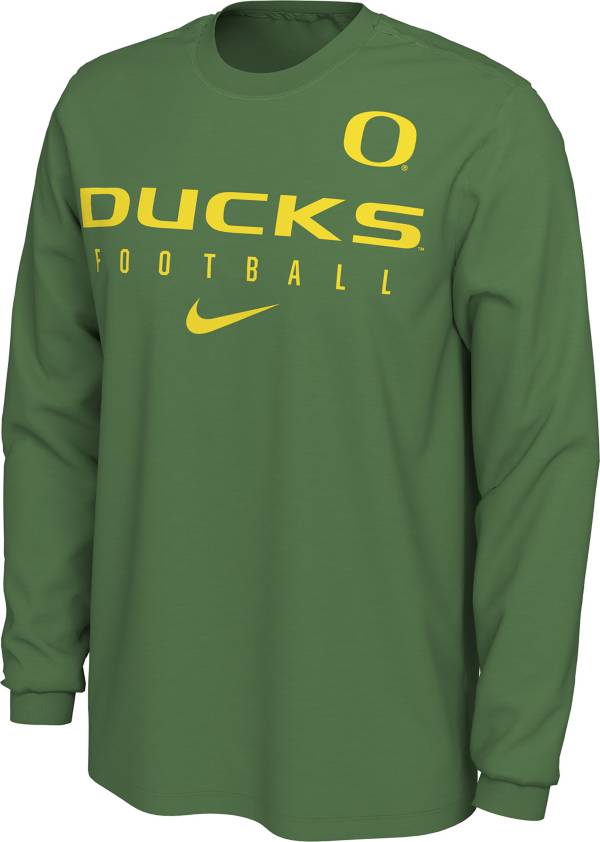 Nike Men's Oregon Ducks Green Cotton Football Long Sleeve T-Shirt