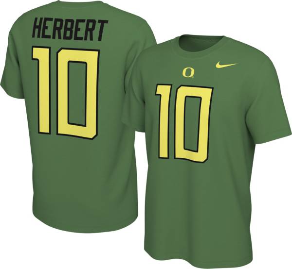 Nike Men's Oregon Ducks Justin Herbert #10 Green Football Jersey T-Shirt