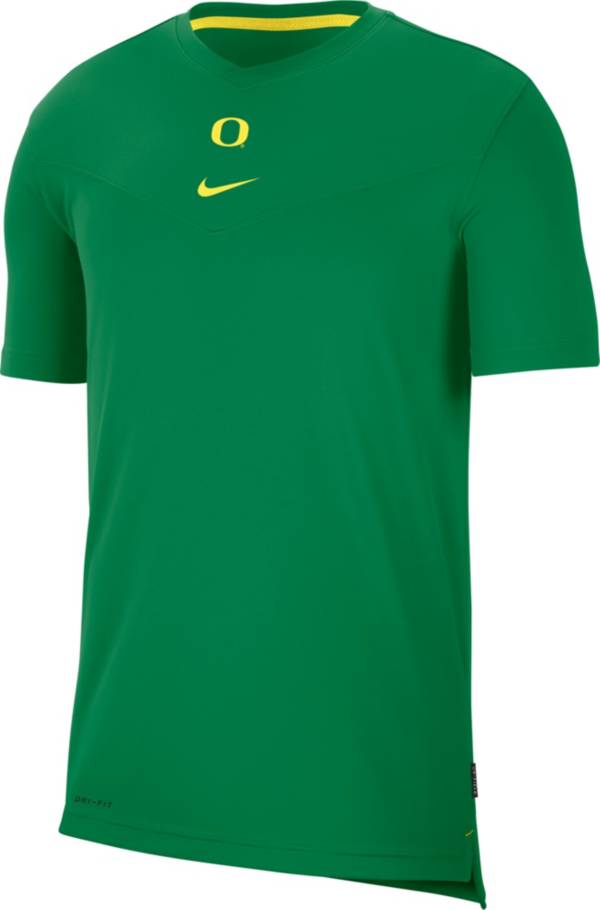 Nike Men's Oregon Ducks Green Football Sideline Coach Dri-FIT UV T-Shirt
