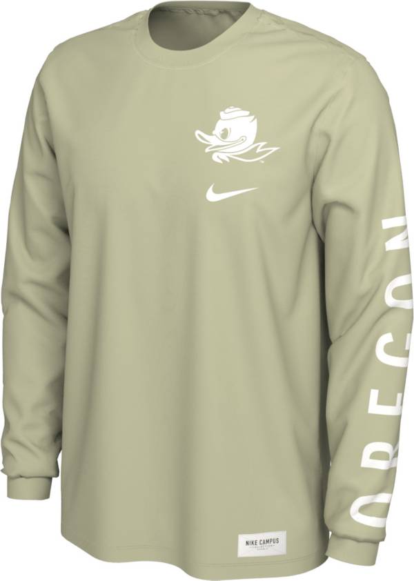 Nike Men's Oregon Ducks Pastel Green Seasonal Cotton Long Sleeve T-Shirt