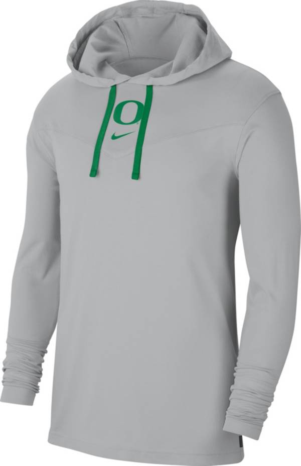 Nike Men's Oregon Ducks Grey Long Sleeve Hooded T-Shirt