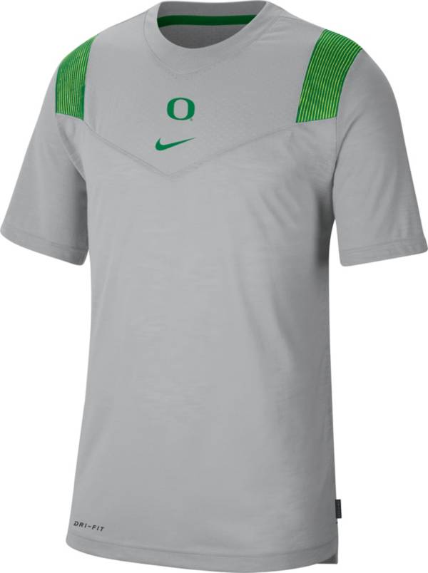 Nike Men's Oregon Ducks Grey Dri-FIT Football Team Issue Player T-Shirt