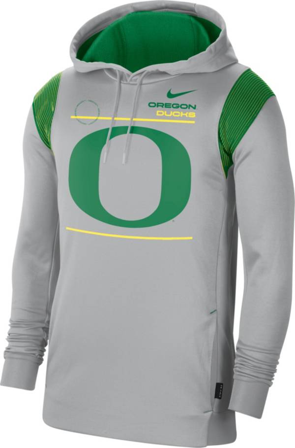 Nike Men's Oregon Ducks Grey Therma Performance Pullover Hoodie