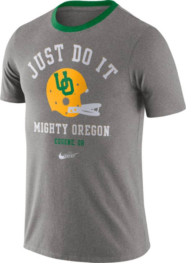 Nike Men's Oregon Ducks Grey Dri-FIT Vault Helmet Logo T-Shirt