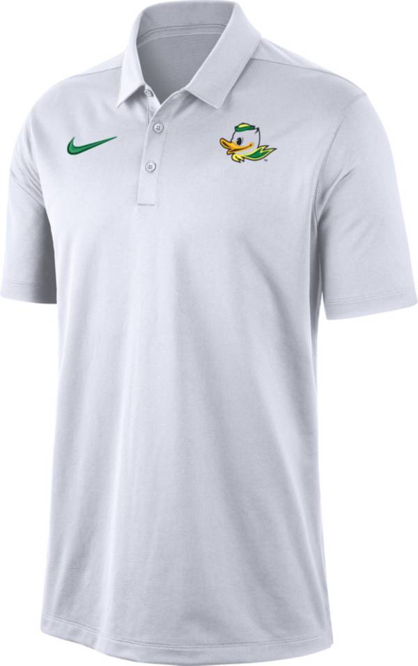 Nike Men's Oregon Ducks Dri-FIT Franchise White Polo