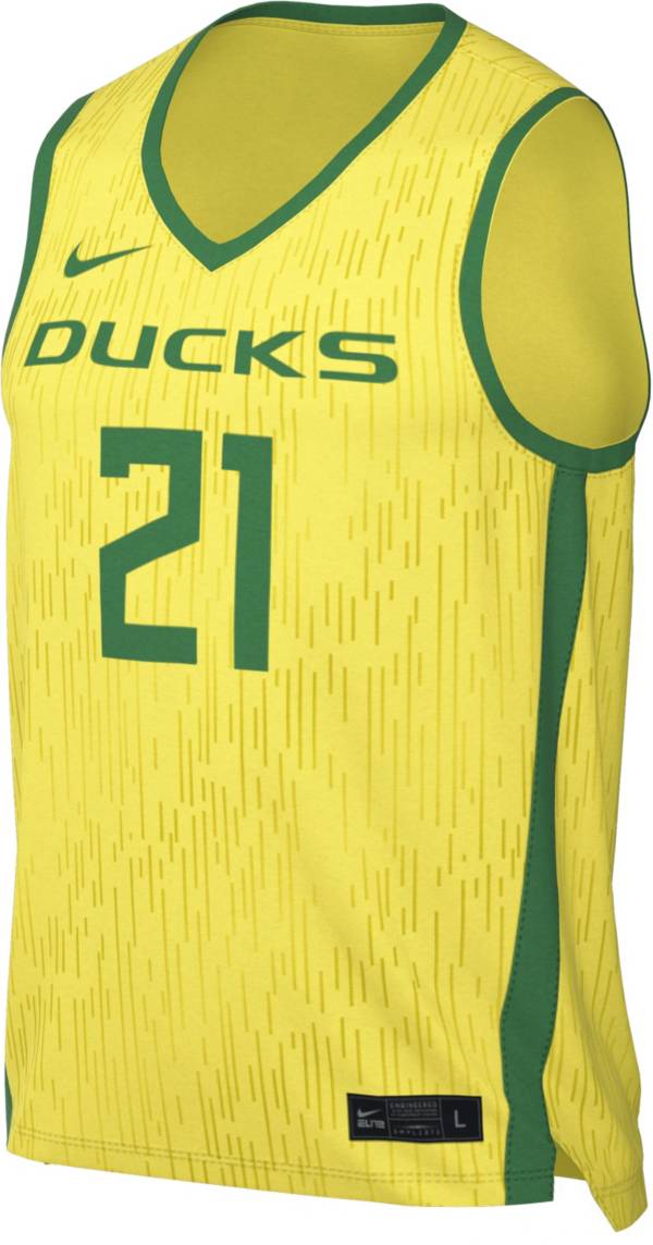 Nike Men's Oregon Ducks #21 Yellow Alternate Replica Basketball Jersey