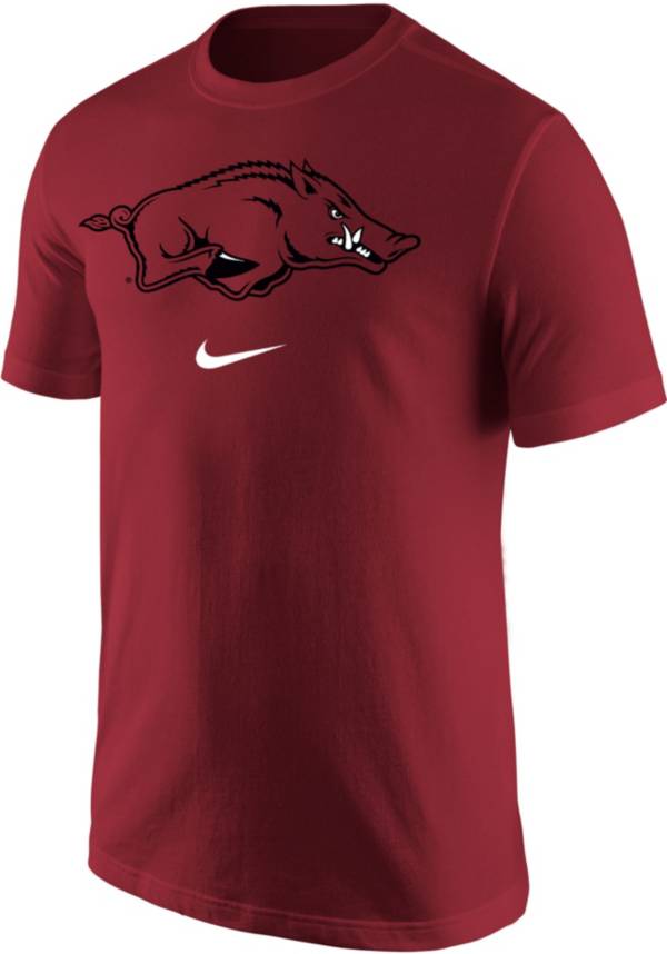 Nike Men's Arkansas Razorbacks Cardinal Core Cotton Logo T-Shirt