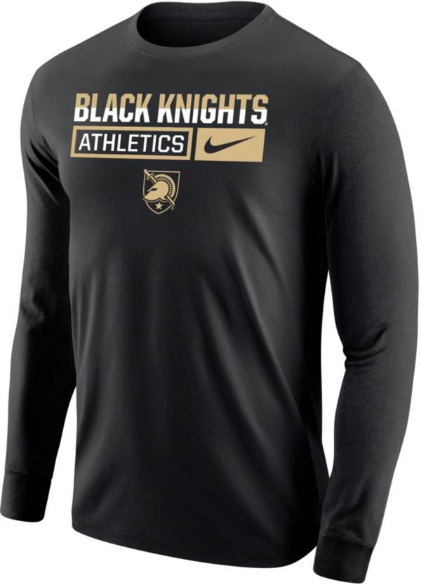 Nike Men's Army West Point Black Knights Army Black Core Cotton Wordmark Long Sleeve T-Shirt