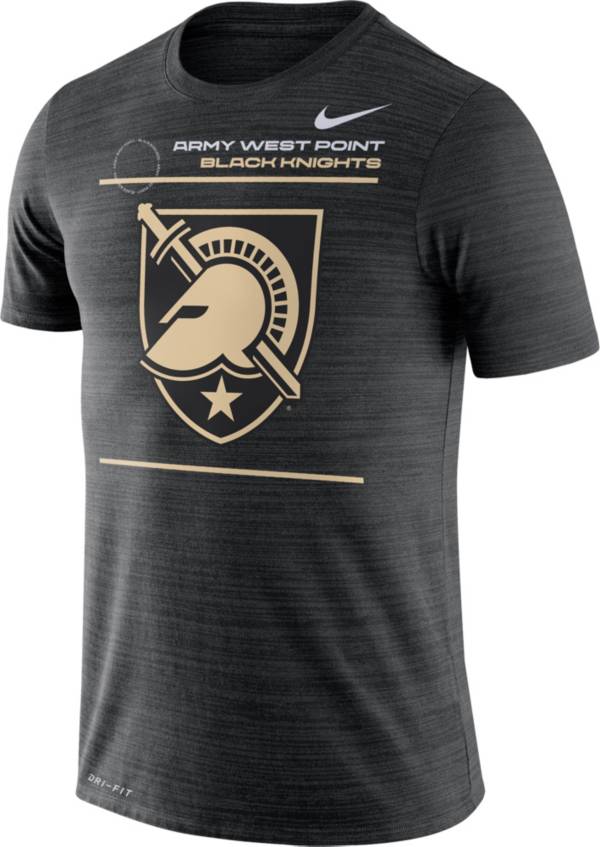 Nike Men's Army West Point Black Knights Dri-FIT Velocity Football Sideline Black T-Shirt