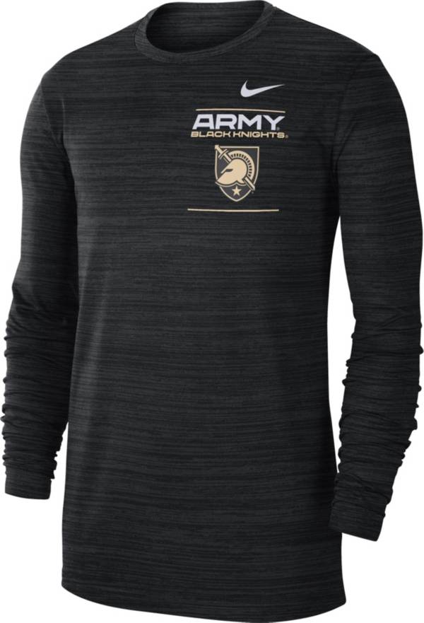 Nike Men's Army West Point Black Knights Dri-FIT Velocity Football Sideline Army Black Long Sleeve T-Shirt