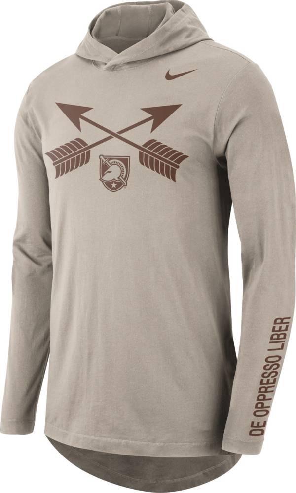 Nike Men's Army West Point Black Knights Brown Rivalry Collection Long Sleeve Hoodie T-Shirt