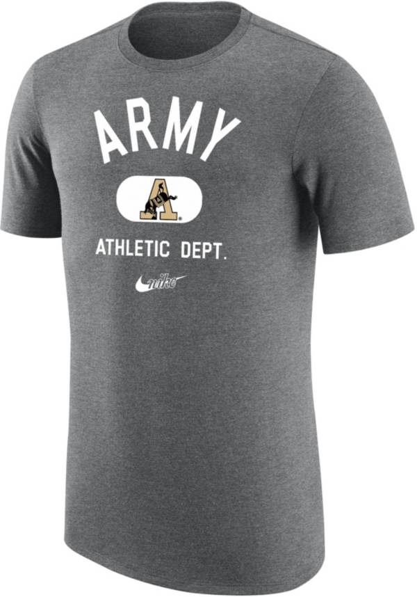 Nike Men's Army West Point Black Knights Grey Tri-Blend Old School Arch T-Shirt