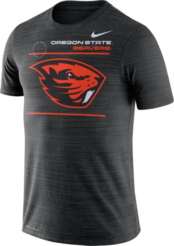 Nike Men's Oregon State Beavers Dri-FIT Velocity Football Sideline Black T-Shirt