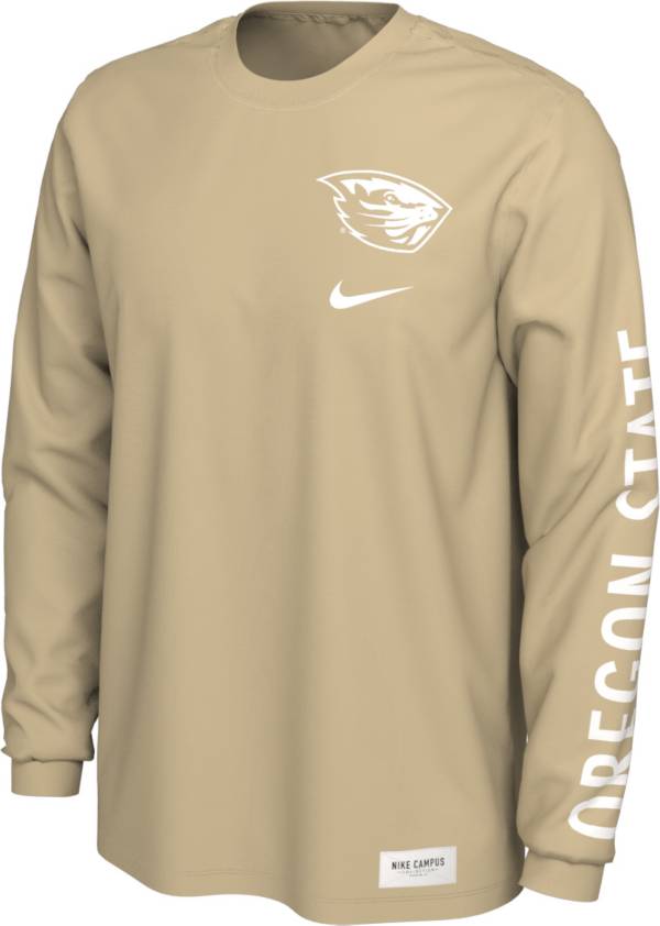 Nike Men's Oregon State Beavers Pastel Orange Seasonal Cotton Long Sleeve T-Shirt
