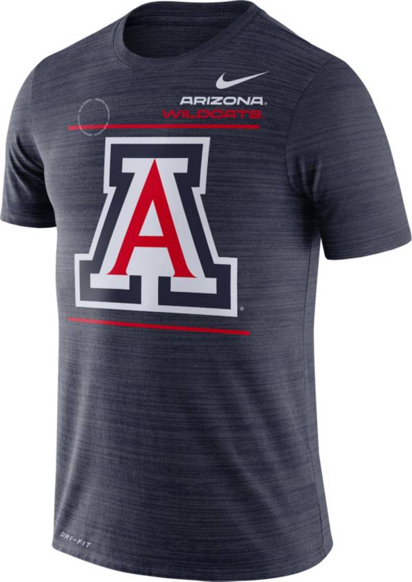 Nike Men's Arizona Wildcats Navy Dri-FIT Velocity Football Sideline T-Shirt