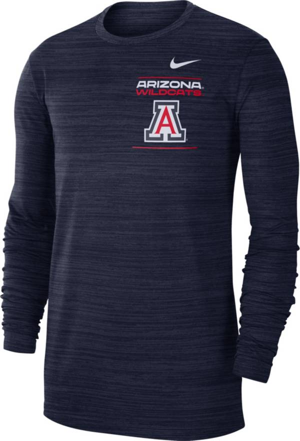 Nike Men's Arizona Wildcats Navy Dri-FIT Velocity Football Sideline Long Sleeve T-Shirt