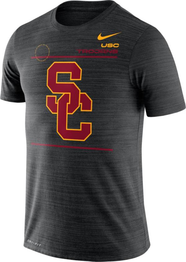 Nike Men's USC Trojans Dri-FIT Velocity Football Sideline Black T-Shirt