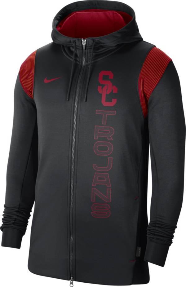 Nike Men's USC Trojans Black Therma Football Sideline Full-Zip Hoodie